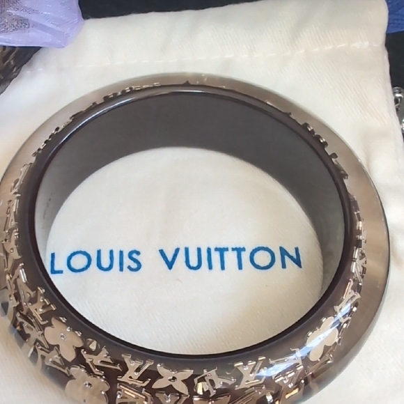 Louis Vuitton Gold and Brown Floral Bangle - Picture 1 of 5